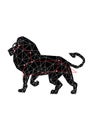 Leo zodiac black white isolated constellation. Digital horoscope symbol lion for astrology predictions. Zodiacal sign constellatio Royalty Free Stock Photo